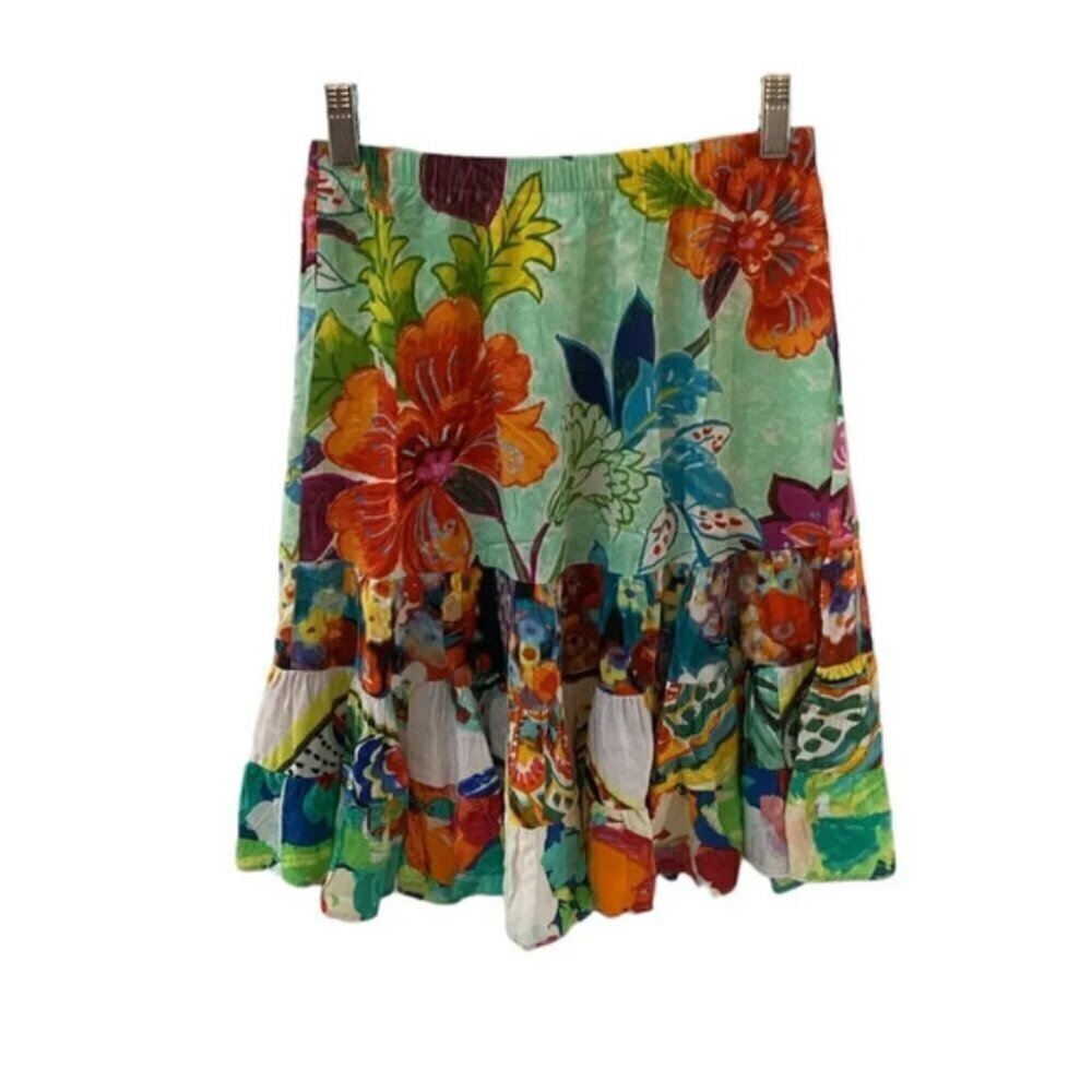 Jams World Floral Flounce Tiered Skirt S